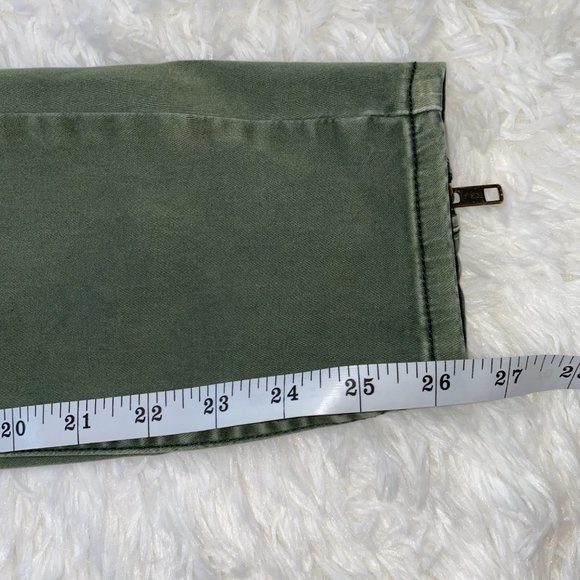 Free People Mid Rise Sueded Utility Cargo Zip Ankle Pants in Green - Picture 6 of 11